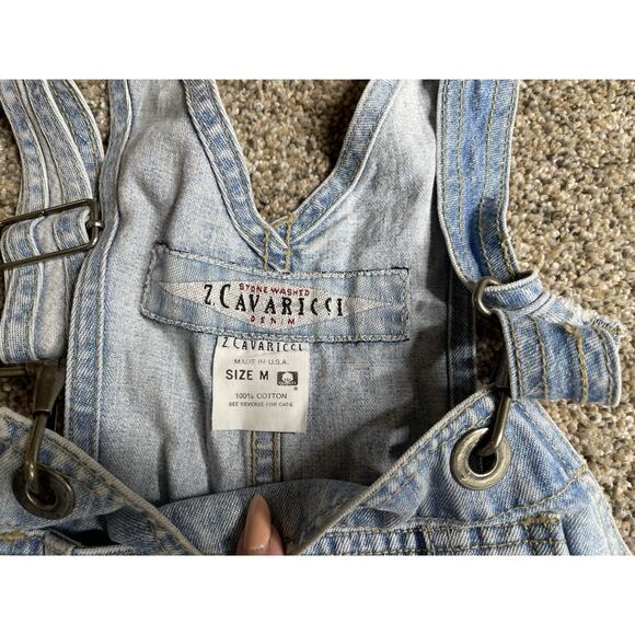 Vintage 1990’s Z.Cavaricci Womens Denim Short Overalls USA Made Size Medium - Picture 3 of 7